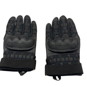 Tactical Hard Knuckle Gloves XL Black Adjustable Strap Durable Protection 13p
